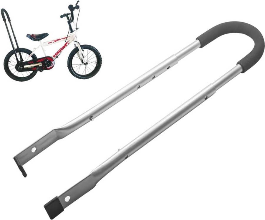 Kinderfiets duwstang en fietsen leerhulp universele push-bar (grijs)