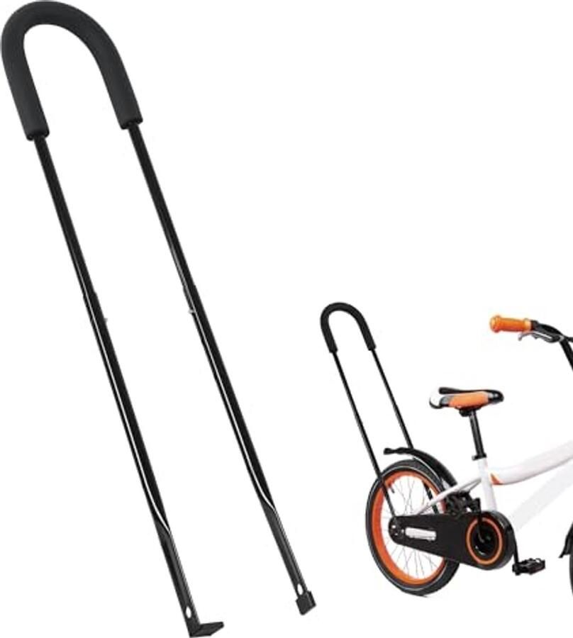 Kinderfiets Duwstang Fiets trainer Kinderen Leren Fietsen Verstelbare Hoogte 55-74cm Zwart