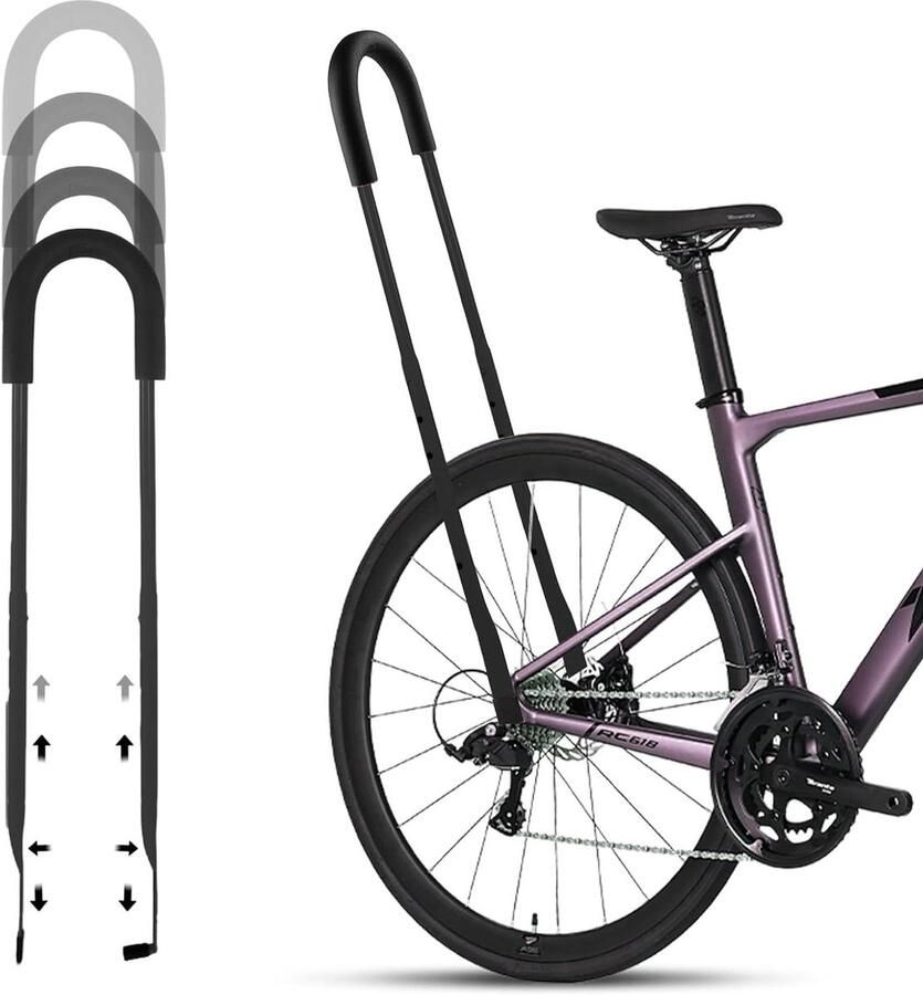 Kinderfiets Duwstang Leerhulp Fiets Kind Leren Fietsen Universele Pasvorm 74 70 66 55 cm Zwart
