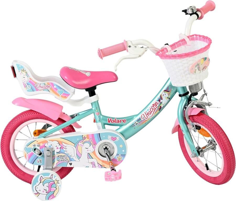Kinderfiets Eenhoorn Meisjesfiets Leren Fietsen Veilige Remmen 30 cm Groen