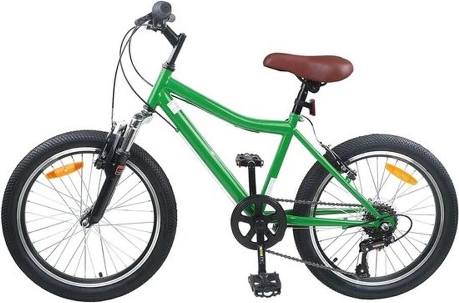 Kinderfiets Fiets voor en Buiten spelen Verstelbaar stuur en zadel 24 Inch Groen