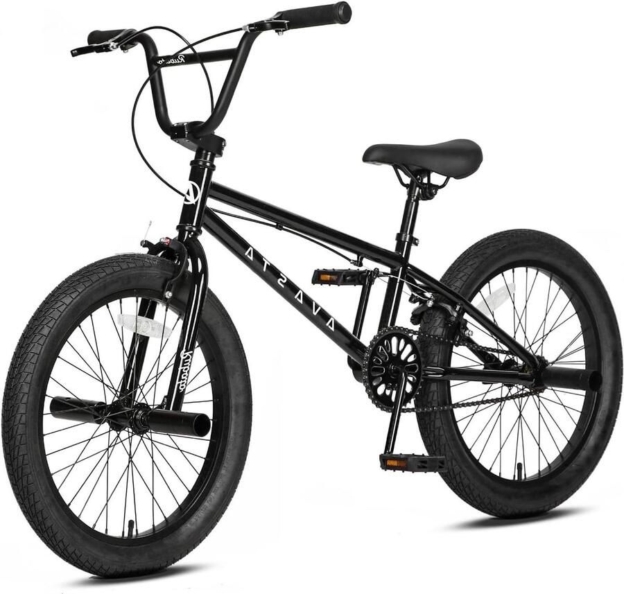 Kinderfiets Freestyle BMX Fiets Avontuurlijk Rijden Stevig Stalen Frame 20 Inch Zwart