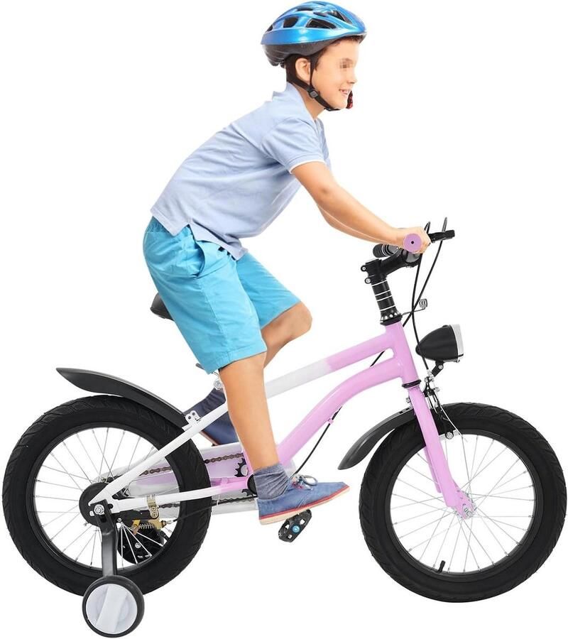 Kinderfiets Freestyle BMX Leren Fietsen Dubbel Remsysteem 16 Inch Wielmaat Roze