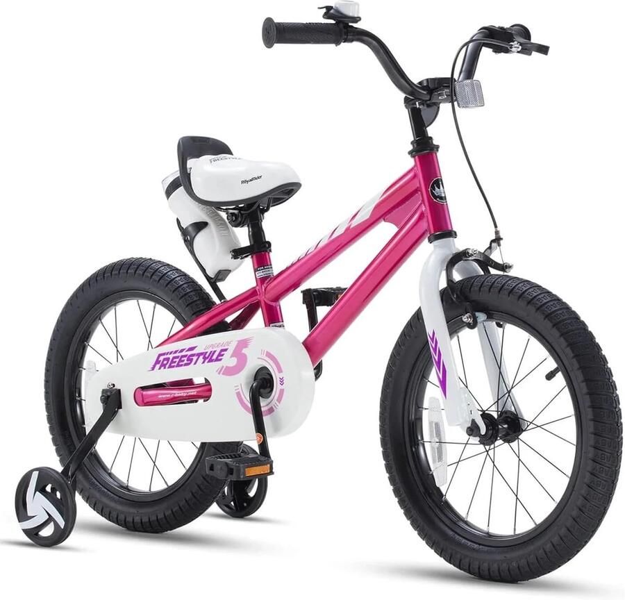 Kinderfiets Freestyle Fiets Leren Fietsen Dubbele Rem 12 Inch Wiel Fuchsia
