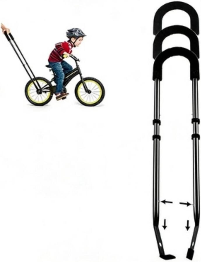 Kinderfiets Hulpmiddel Leer Fietsen Oefenen met Balans Uitschuifbaar & Verstelbaar 27-33 inch Zwart