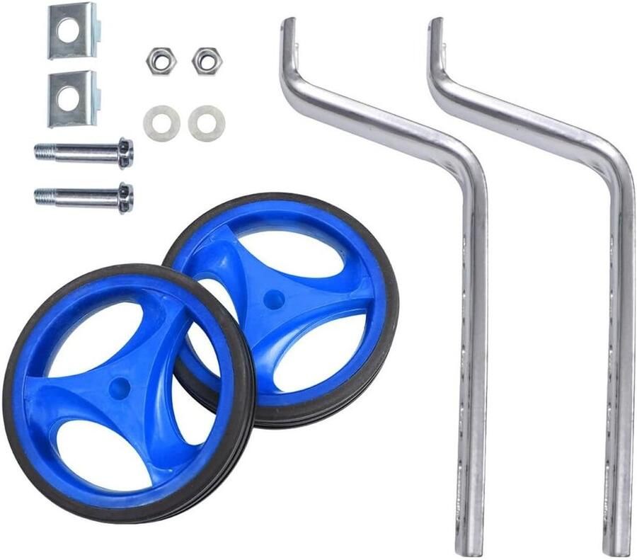 Kinderfiets Hulpwielen Balanswielen Stabilisatoren Fietsen Leren Met Knipperlicht 2 inch Blauw