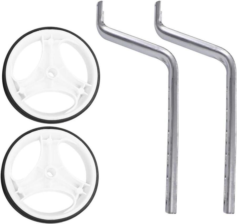 Kinderfiets Hulpwielen Zijwieltjes Oefenwielen Fiets Stabiliteit Knipperlicht Functie 11x11cm Wit
