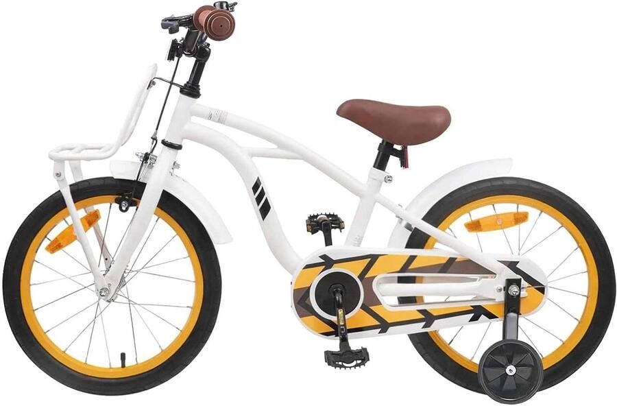 Kinderfiets Jeugd Fiets Tweewieler Fietsplezier Maken Duurzaam Stalen Frame 16 Inch Wit