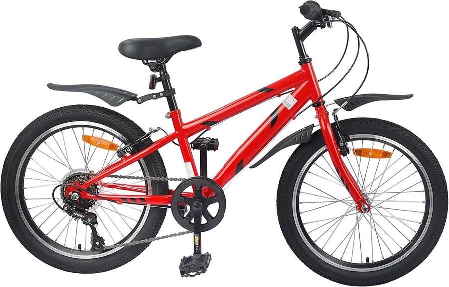 Kinderfiets Jeugdfiets Buiten spelen 6 versnellingen 20 inch Rood