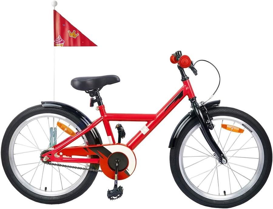 Kinderfiets Jeugdfiets Buiten spelen Stabiel stalen frame 18 inch Rood