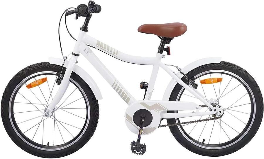 Kinderfiets Jeugdfiets Buitenfiets Buitenavontuur Kinderen Verstelbare Handvatten Zadel 18 inch Wit