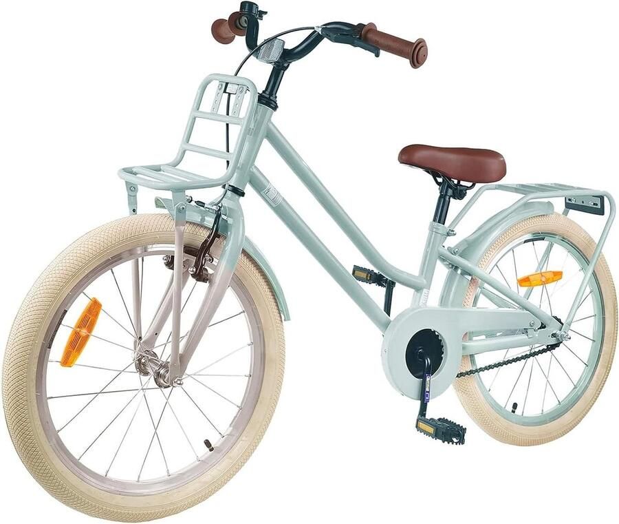 Kinderfiets Jeugdfiets Fiets voor kinderen Vrije tijd en school Stabiel stalen frame 18 inch Lichtgroen
