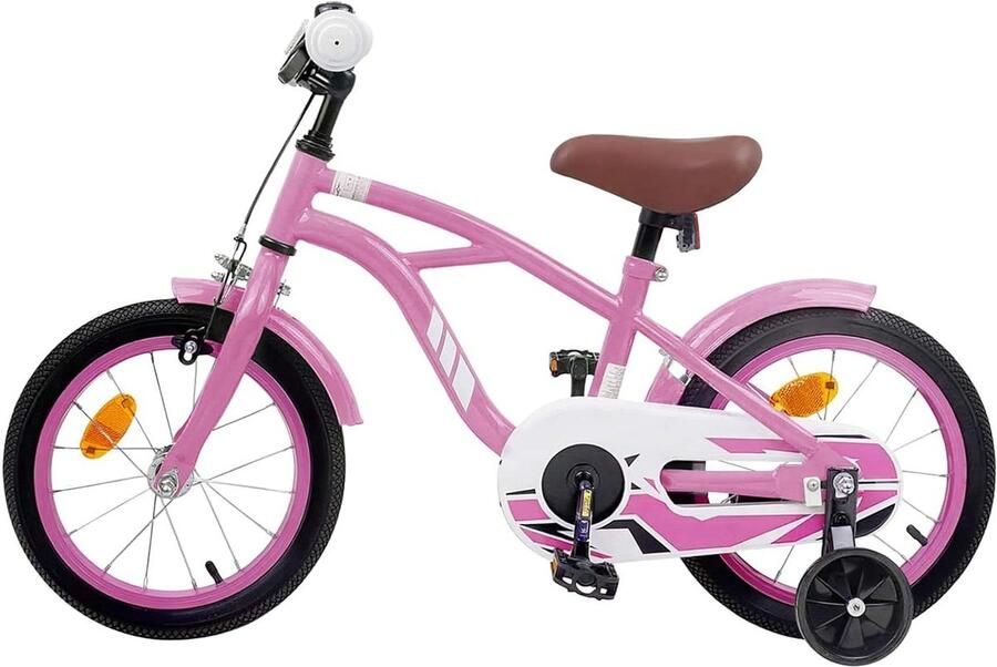 Kinderfiets Jeugdfiets Kinderwiel Lekker Fietsen Verstelbaar Zadel en Stuur 16 inch Lichtroze