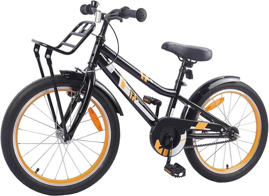 Kinderfiets sfiets sfiets Veilig Leren Fietsen Intuïtief Remsysteem 18 inch Oranje Zwart