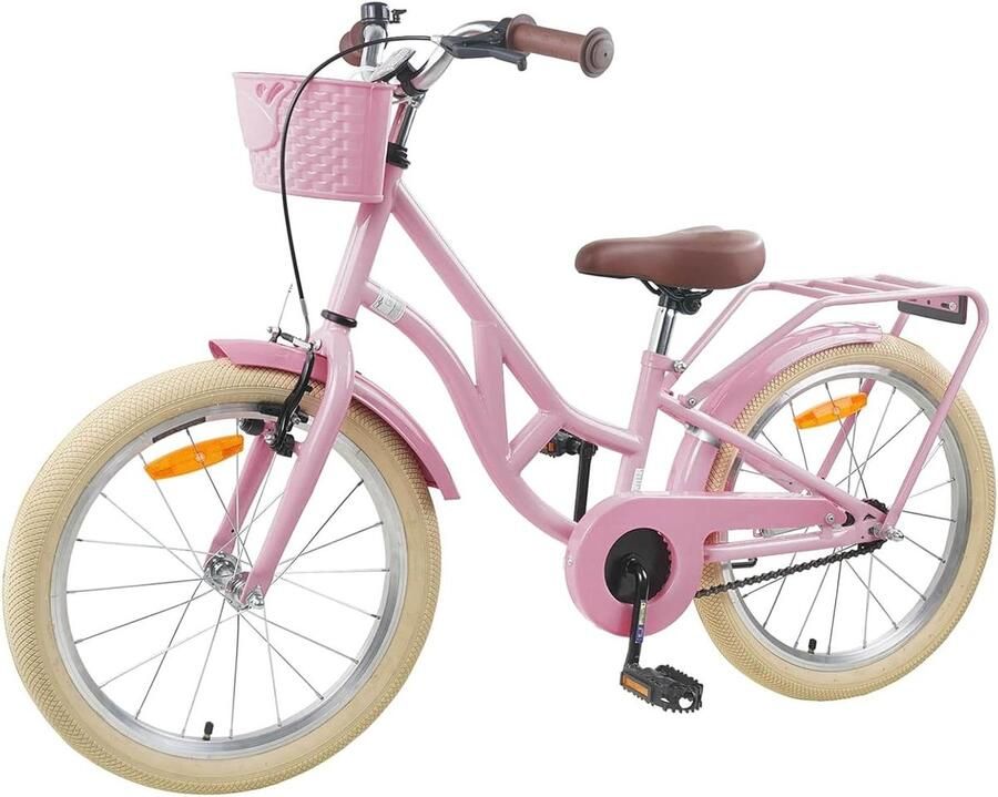 Kinderfiets Jeugdfiets Meisjes Veilig Fietsen Verstelbaar Stuur Zadel 24 inch Lichtroze