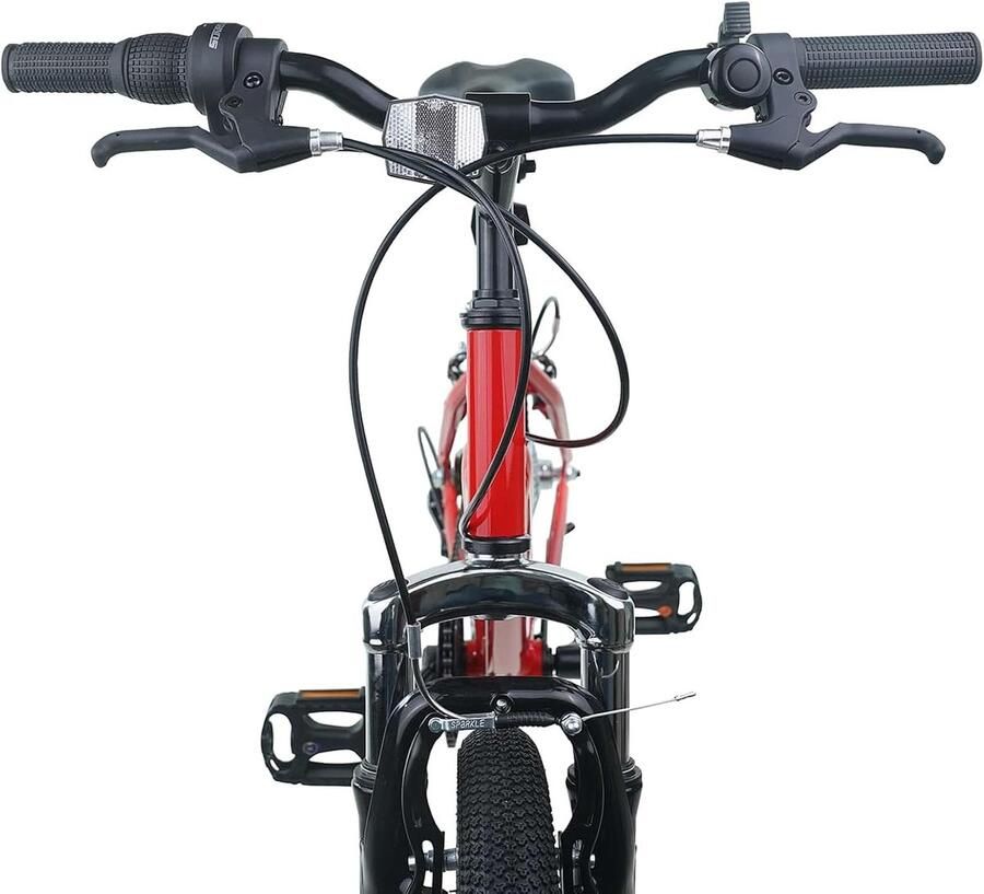 Kinderfiets Jeugdfiets Meisjes Vrije Tijd 6 Versnellingen 24 inch Rood
