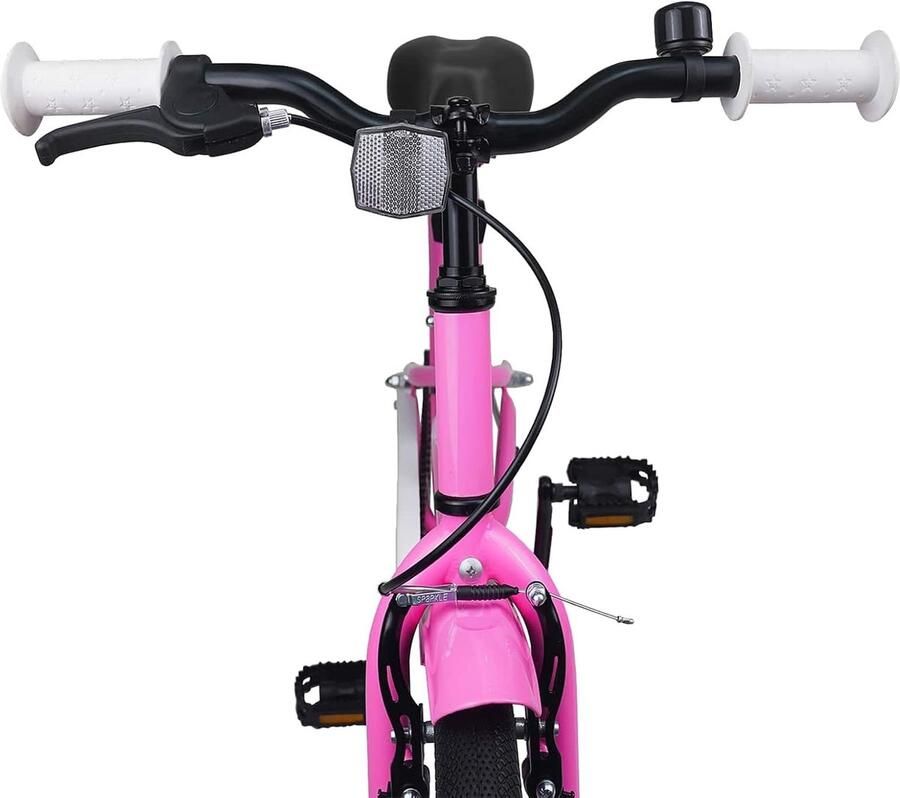 Kinderfiets Jeugdfiets Meisjes Vrije Tijd School Stabiele Stalen Frame 22 inch Donkerroze