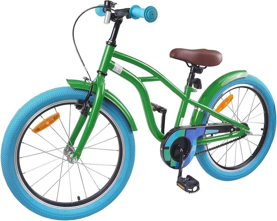 Kinderfiets Jeugdfiets Meisjesfiets Veilig Fietsen Stabiel Stalen Frame 22 inch Groen