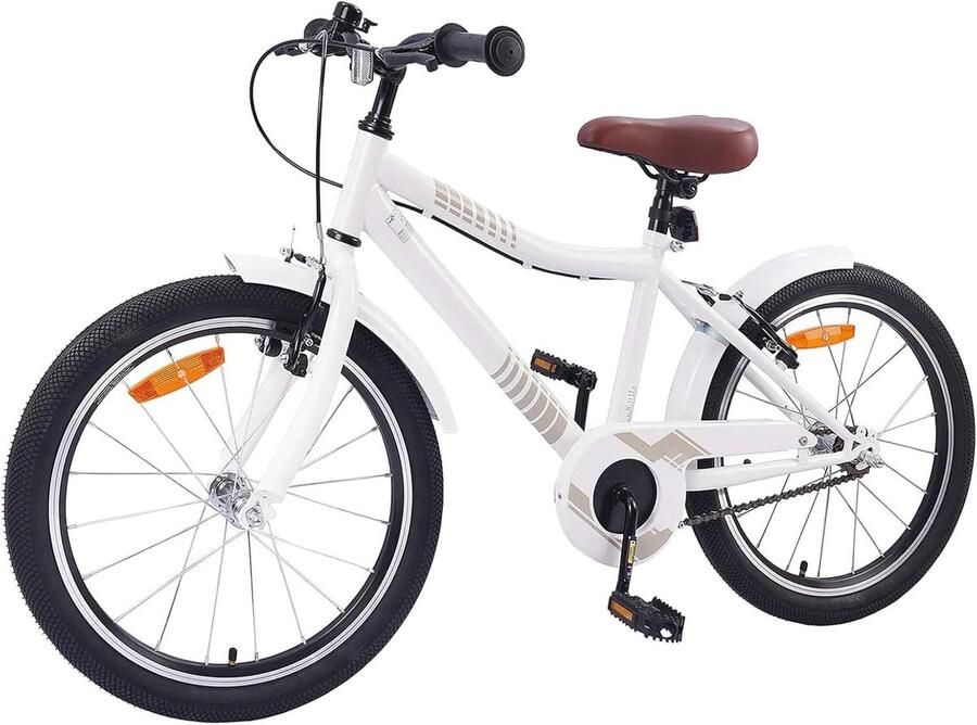 Kinderfiets Jeugdfiets Meisjesfiets Vrije Tijd Verstelbaar Stuur Zadel 20 inch Wit