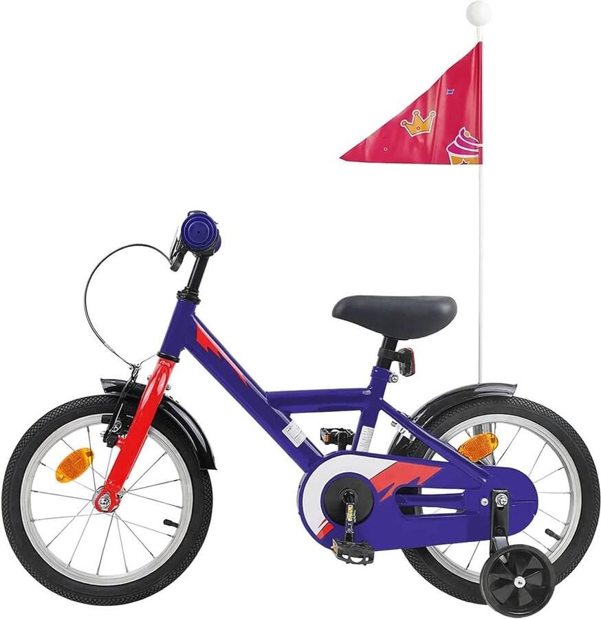 Kinderfiets Jeugdfiets Peuterfiets Buiten spelen Verstelbaar stuur en zadel 14 inch Donkerblauw
