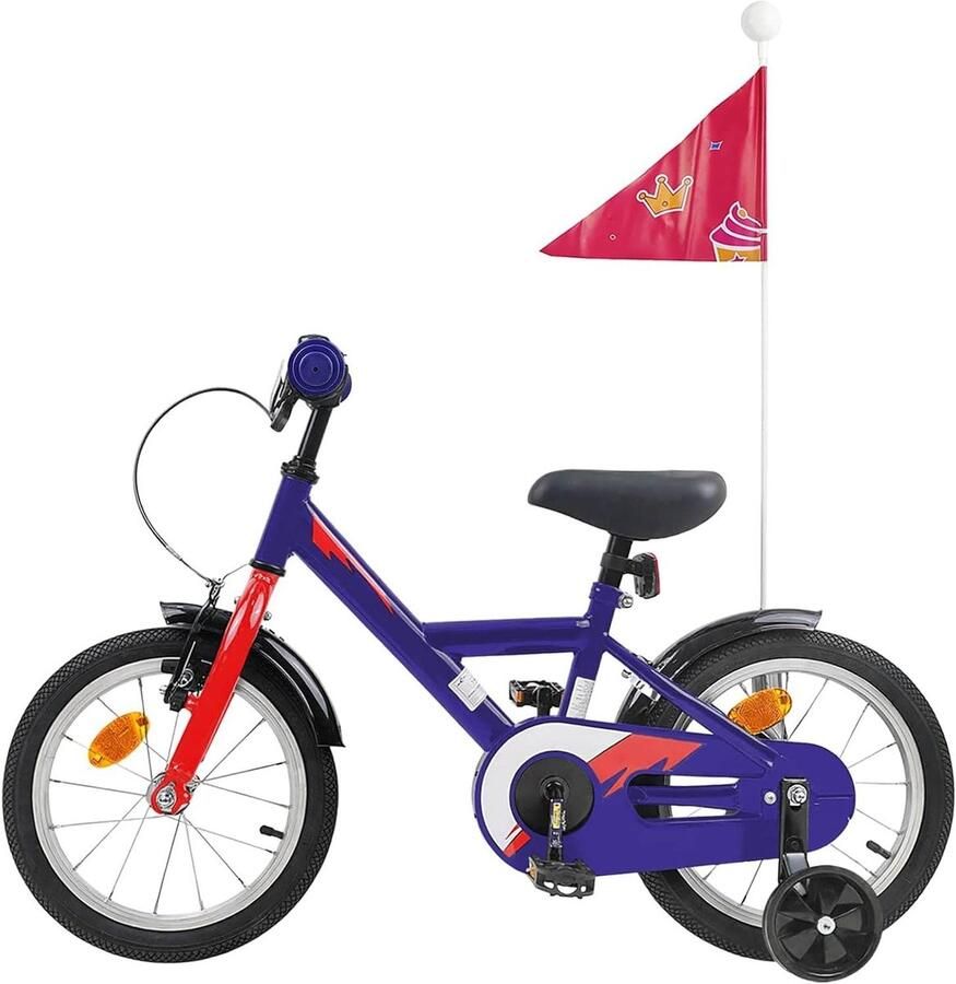 Kinderfiets Jeugdfiets Peuterfiets Buiten Spelen Verstelbaar Zadel Stuur 14 Inch Donkerblauw