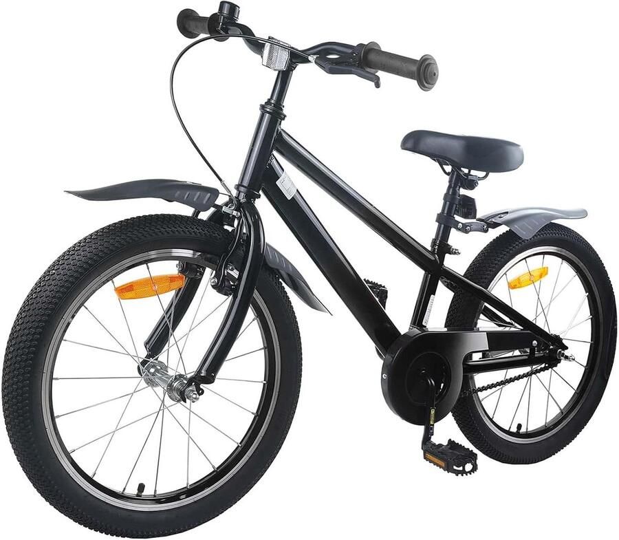 Kinderfiets Jeugdfiets Vrije tijd en school Robuuste stalen constructie 20 inch Zwart