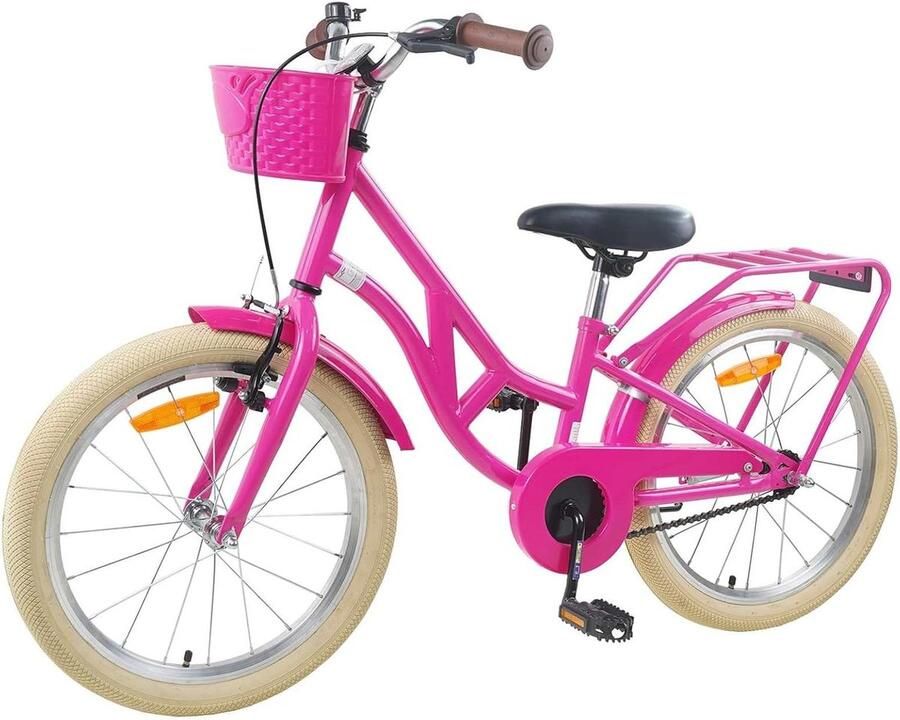 Kinderfiets Jeugdfiets Vrije tijd Stabiel stalen frame 20 inch Donkerroze
