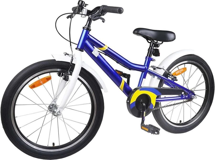 Kinderfiets Jeugdfiets Vrije tijd Verstelbaar stuur en zadel 20 inch Blauw Wit