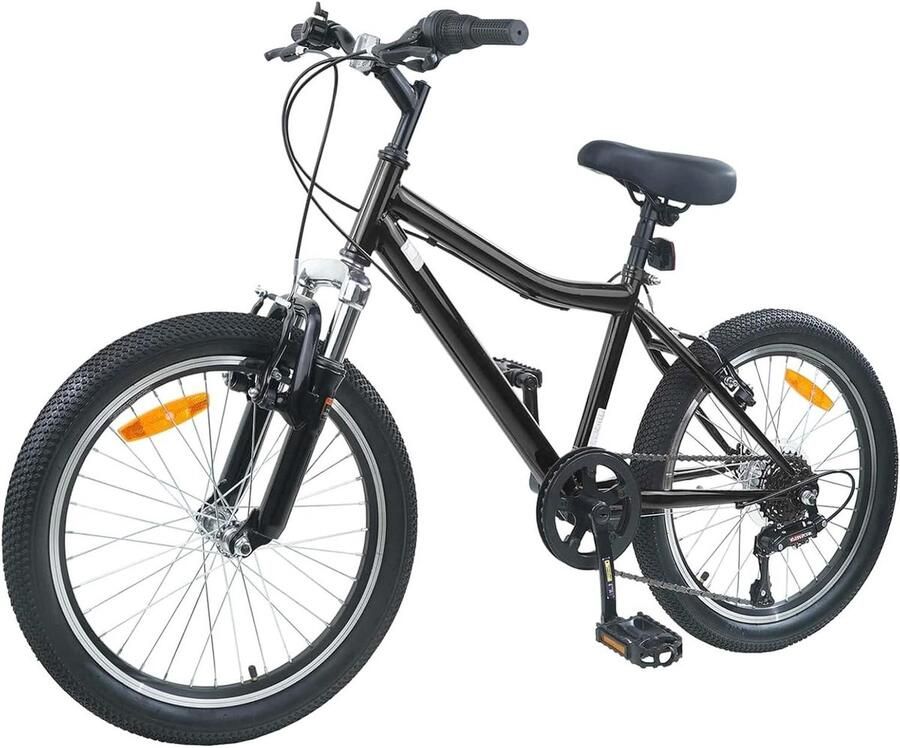 Kinderfiets Jeugdfiets Vrije tijd Verstelbaar stuur en zadel 20 inch Zwart