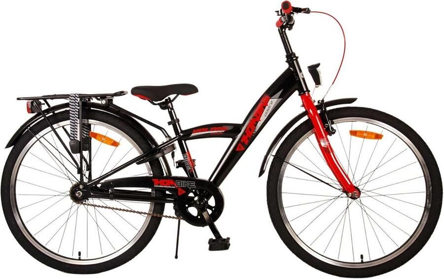 Kinderfiets Jongens 24 inch Stoere Zwart Rode Fiets