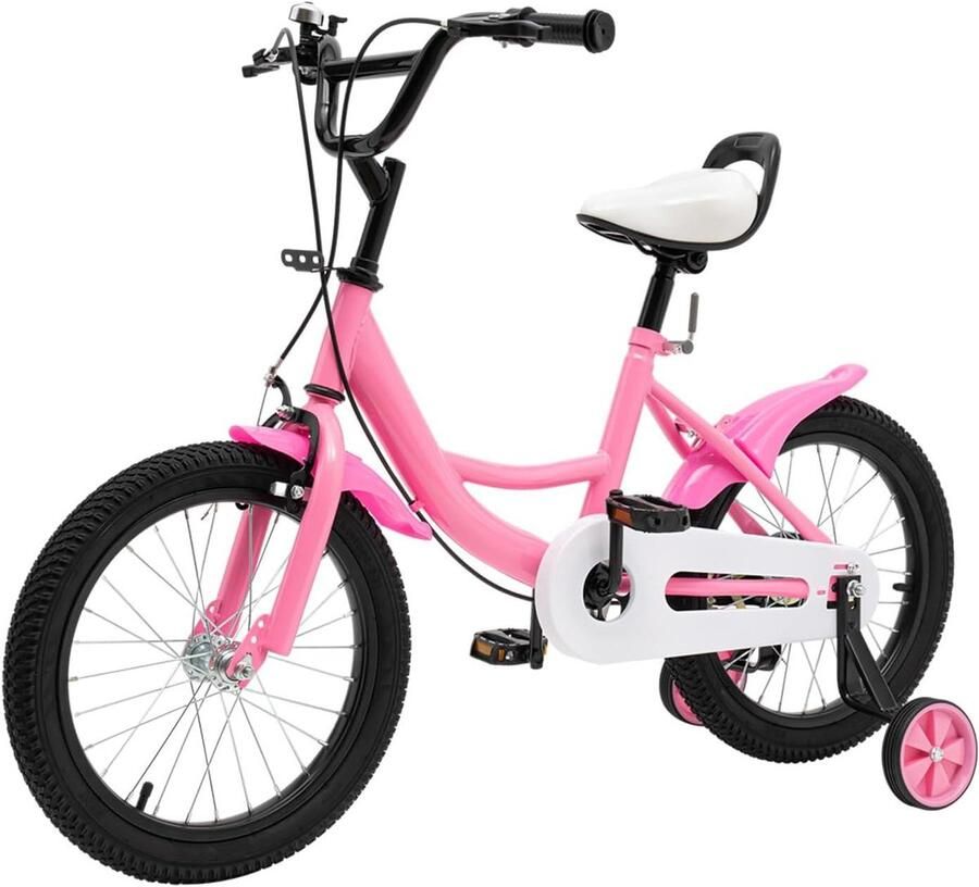 Kinderfiets en sfiets Leren fietsen In hoogte verstelbaar 16 inch Roze