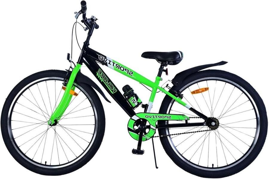 Kinderfiets Jongens Jongensfiets Sportief Veilig Fietsen Twee Handremmen 26 Inch Groen
