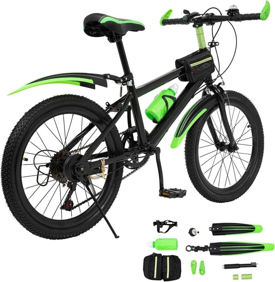 Kinderfiets Fiets Buiten Fietsen 7 Versnellingen Kompasbel 20 Inch Groen