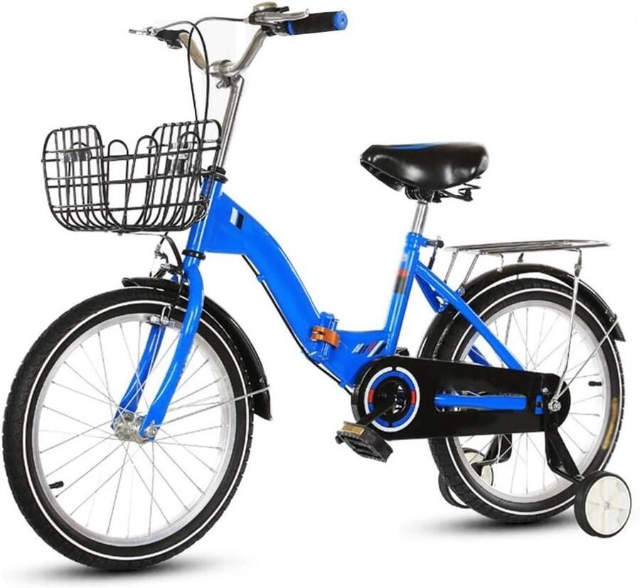 Kinderfiets Fiets Veilig Leren Fietsen Koolstofstalen Frame 16 Inch Blauw