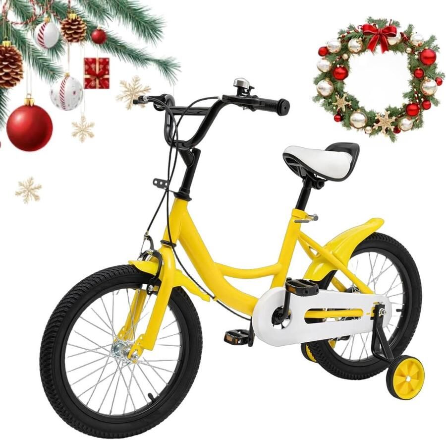 Kinderfiets Loopfiets Stabilisatoren Veilig Leren In Hoogte Verstelbaar 16 Inch Geel