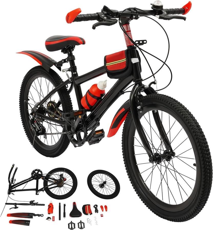 Kinderfiets sfiets Buiten Fietsen 7 Versnellingen 20 Inch Rood