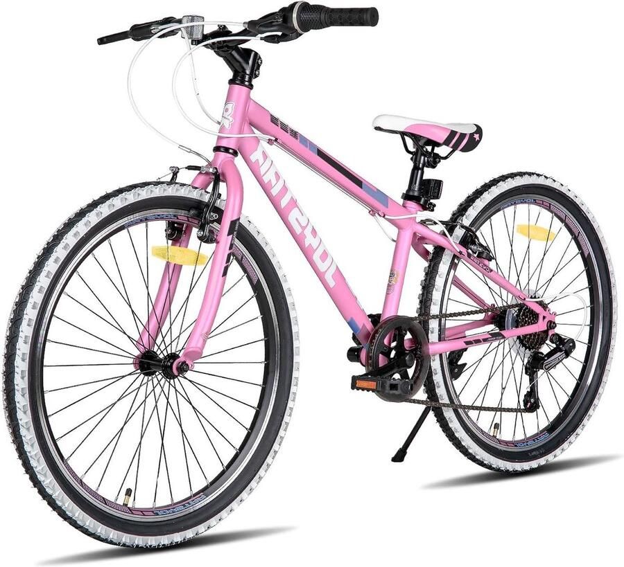 Kinderfiets sfiets Buiten Fietsen Voor en achter V-brakes 24 Inch Roze