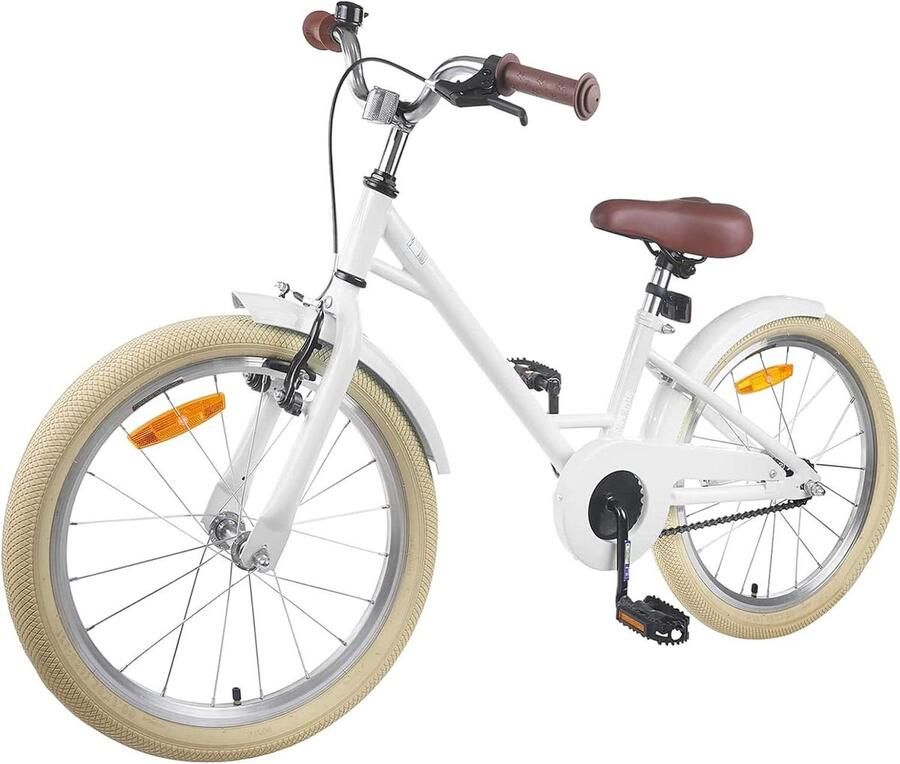 Kinderfiets Jeugdfiets Vrije tijd Stabiel stalen frame 22 inch Wit