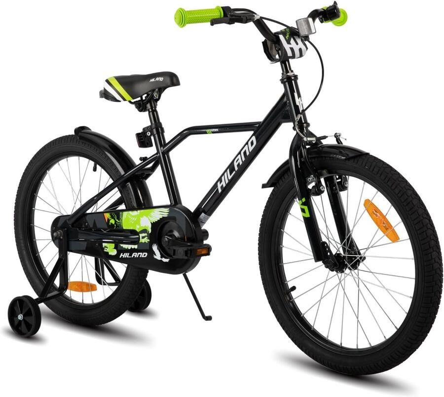 Kinderfiets Jongensfiets Kinderloopfiets Veilig Leren Fietsen Dubbele Remmen 20 Inch Groen