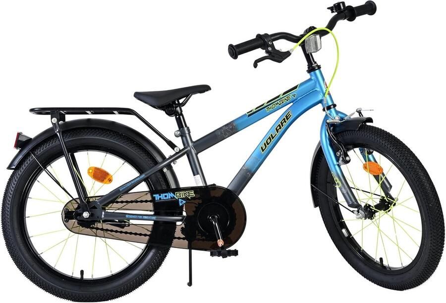 Kinderfiets Jongensfiets Leren Fietsen Dubbele Remmen 18 Inch Wielen Blauw Grijs