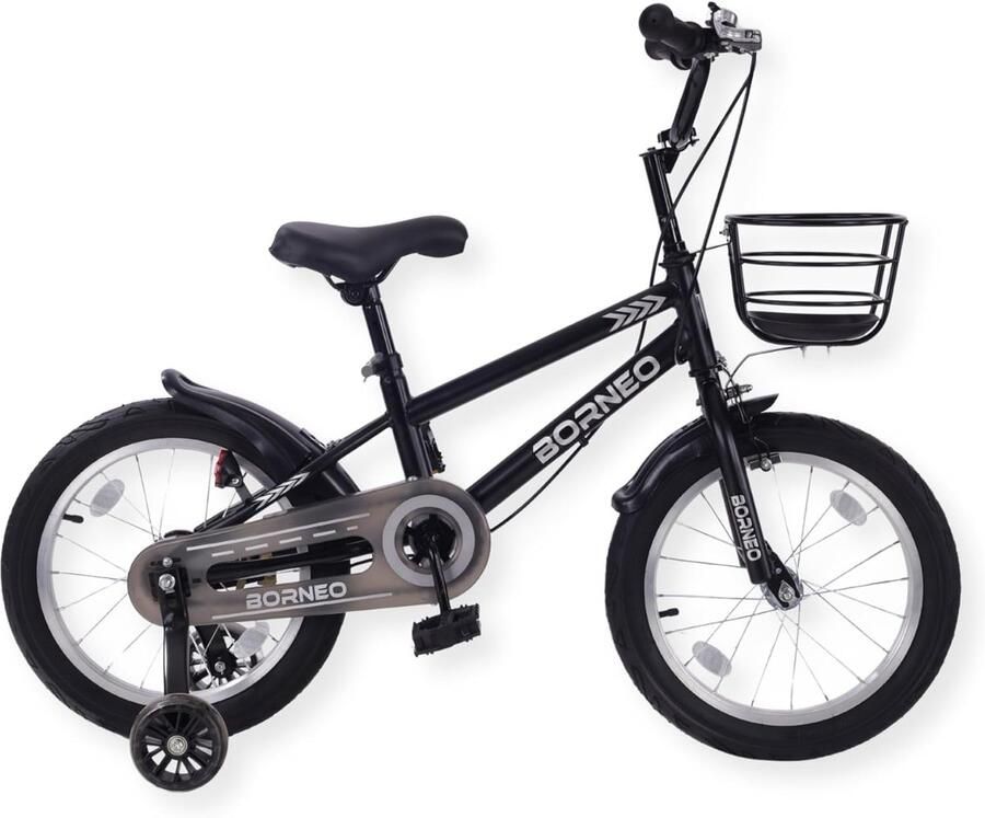 Kinderfiets Jongensfiets Leren Fietsen Koolstofstalen Frame 16 Inch Wiel Zwart