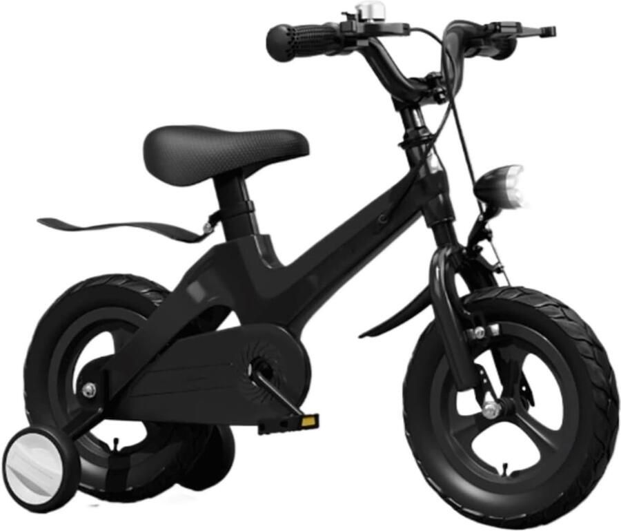Kinderfiets Jongensfiets Leren Fietsen Lichtgewicht Magnesiumframe 12 tot 18 inch Zwart