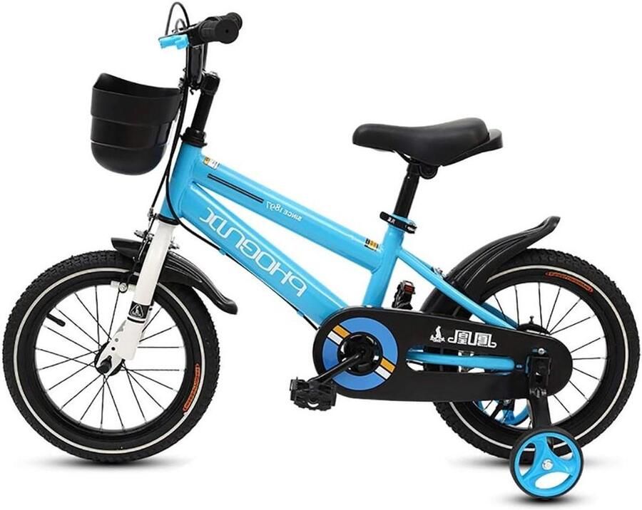 Kinderfiets Jongensfiets Leren Fietsen Verstelbaar Stuur Zadel 12 Inch Blauw