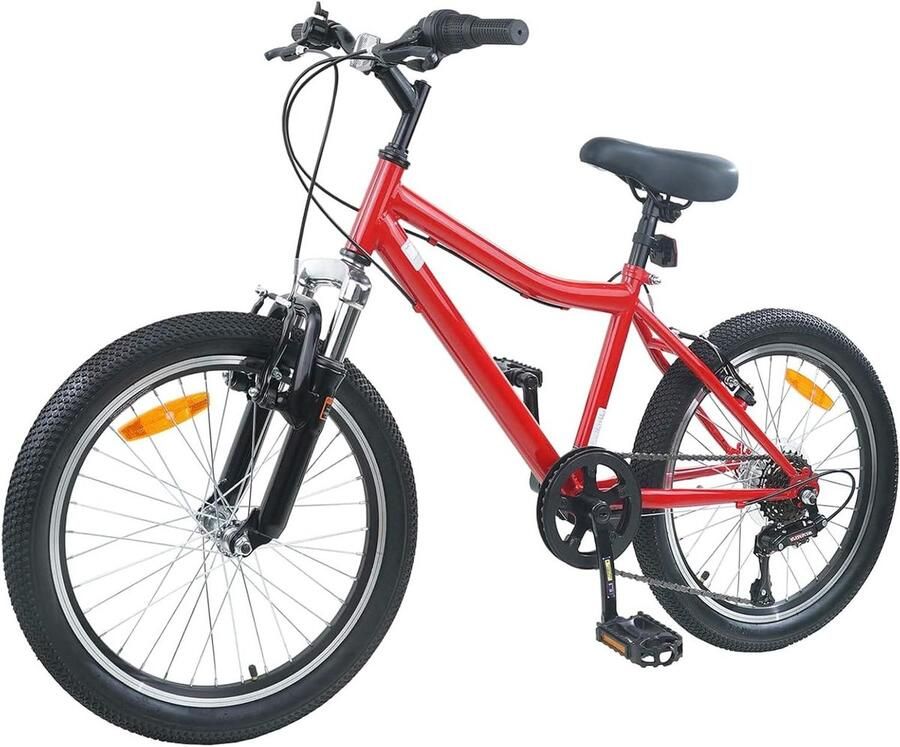 Kinderfiets Jeugdfiets Meisjesfiets Vrije Tijd School Verstelbaar Stuur Zadel 24 inch Rood