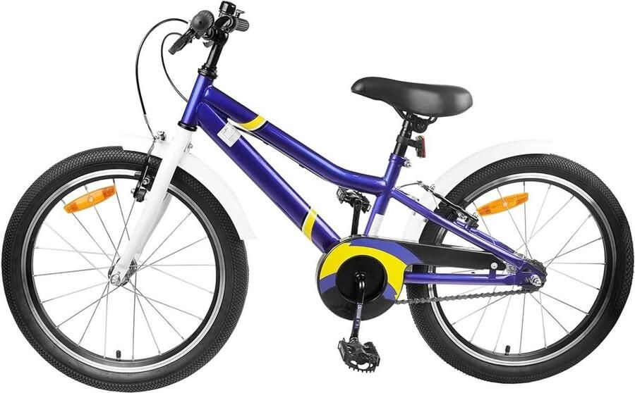 Kinderfiets sfiets sfiets Avontuurlijk Spelen Stevig Stalen Frame 20 inch Blauw Wit