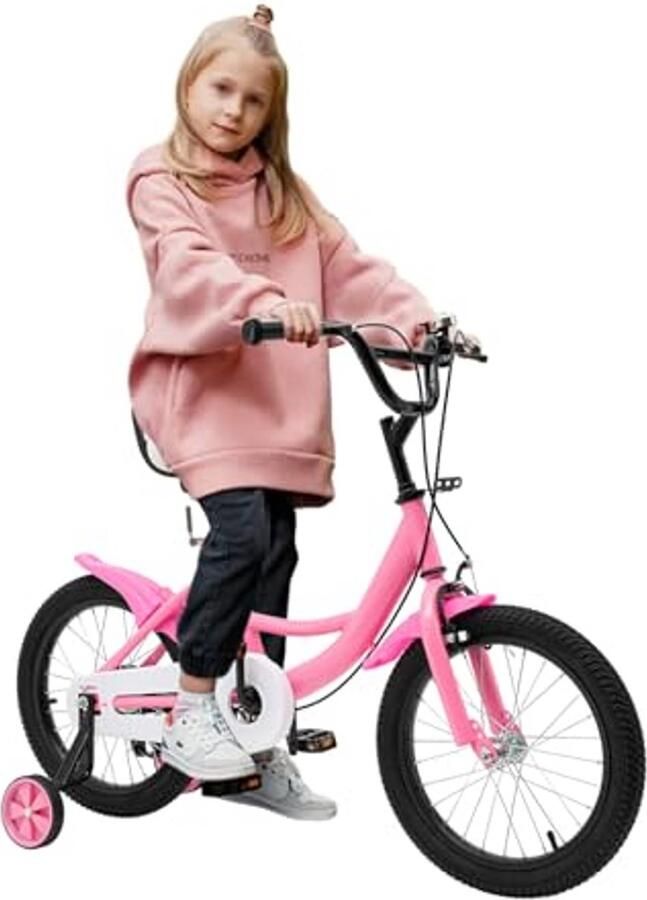 Kinderfiets sfiets sfiets Buiten Spelen Met Afneembare Steunwielen 40.6 cm Roze Zwart