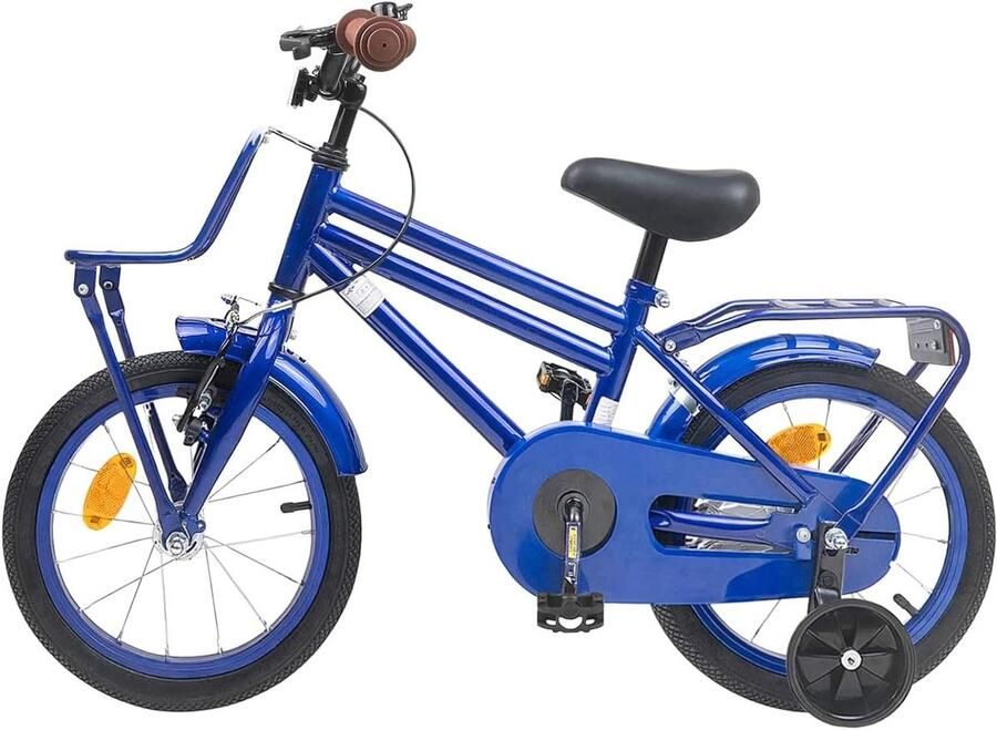 Kinderfiets 12 Inch Klassieke Fiets Buiten Spelen Stevig Stalen Frame 85-100 cm Hoogte Donkerblauw