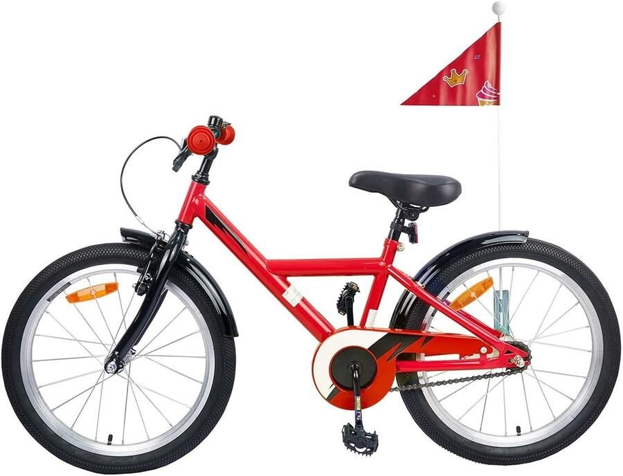 Kinderfiets sfiets sfiets Buitenspelen Robuust Stalen Frame 18 inch Rood