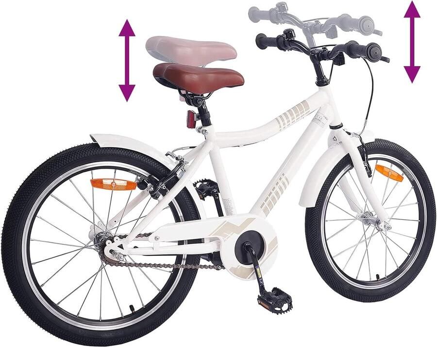 Kinderfiets sfiets sfiets Dagelijks Gebruik Zonder Gereedschap Verstelbaar 24 inch Wit