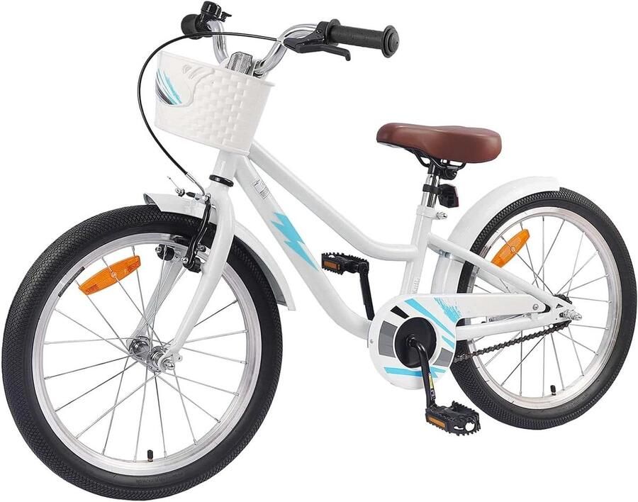 Kinderfiets sfiets sfiets Dagelijkse Ritjes Verstelbaar Zadel Stuur 20 inch Wit